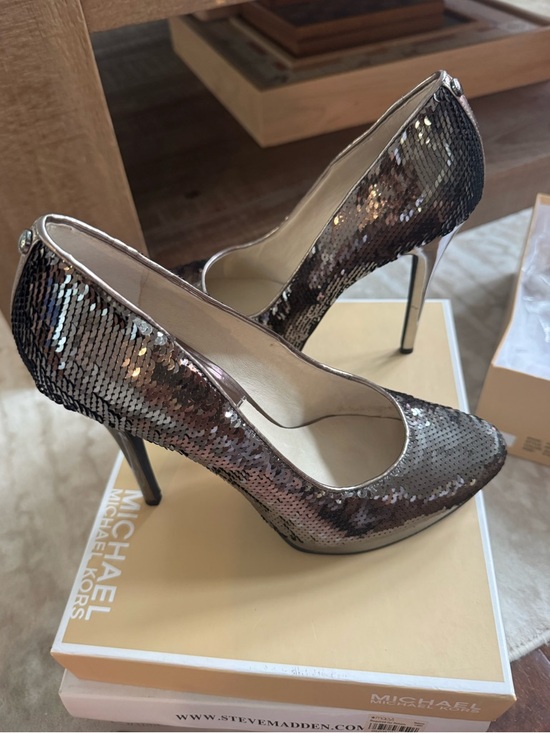 Michael Kors Shoes - Michael Kors Black Sequin Platform Stiletto Pumps
